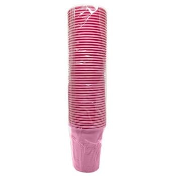 Pink Plastic Cups 200ml 50pcs 34901A-11 - buy, prices for COSMOS - photo 1