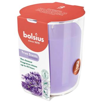 Свеча Bolsius True Scents Лаванда ароматическая в стекле 97/85 - купить, цены на КОСМОС - фото 2