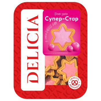 Печенье Delicia Супер-Стар со вкусом Bubble Gum 250г - купить, цены на Идеал - фото 1