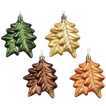Підвіска ялинкова Decoris Лист дуба 9см в асортименті