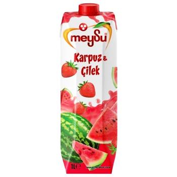 Напій соковмісний Meysu Кавун-полуниця 1л - купити, ціни на КОСМОС - фото 1
