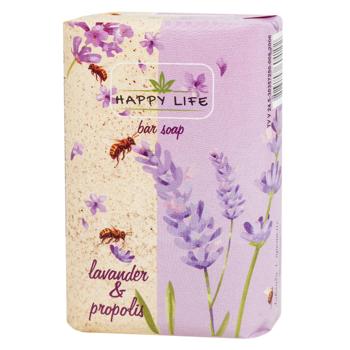 Мыло твердое Happy Life Лаванда и прополис 180г - купить, цены на КОСМОС - фото 1