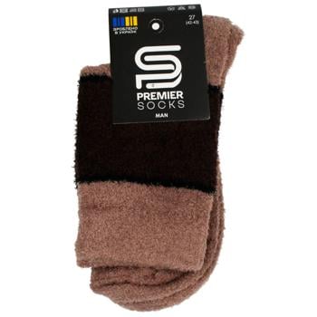 Носки Premier Socks мужские высокие из пушистой пряжи р.25, 27, 29 мокко