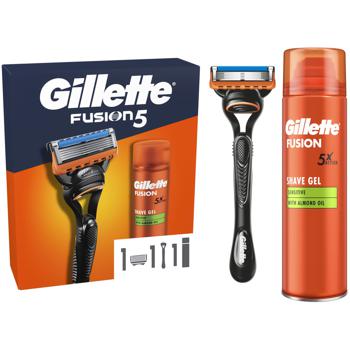 Gillette Fusion5 + Shaving Gel 200ml Gift Set - buy, prices for Auchan - photo 2