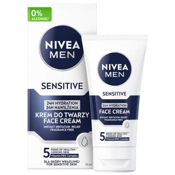 Nivea Men 24 Hour Hydration Aftershave Cream for Sensitive Skin 75ml - buy, prices for MegaMarket - photo 1