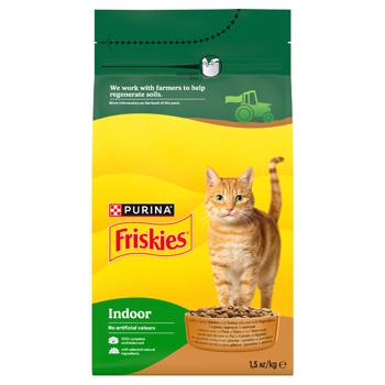 Friskies Indoor Dry Food with Chicken, Turkey and Vegetables for Indoor Cats 1.5kg - buy, prices for NOVUS - photo 1