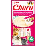 Ласощі для котів Inaba Churu кремові з тунцем та креветками 4шт х 14г