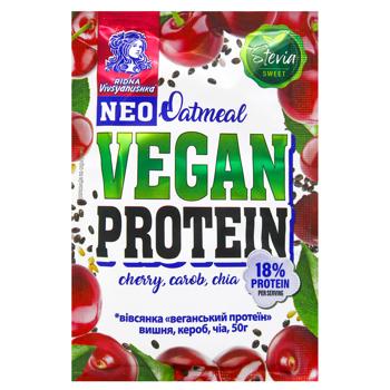 Vivsyanushka Vegan Protein Cherry, Carob and Chia Oatmeal 50g - buy, prices for NOVUS - photo 1