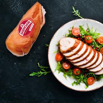 Філе куряче Бащинський Апетитне варено-копчене ~450г - купити, ціни на Auchan - фото 4