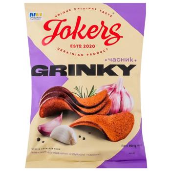 Грінки JokerS Grinky житньо-пшеничні зі смаком часник 90г - купити, ціни на Чудо Маркет - фото 1