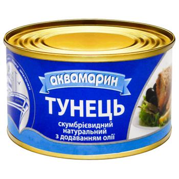 Тунець Аквамарин натуральний з додаванням олії 230г - купити, ціни на NOVUS - фото 1