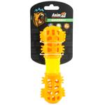 AnimAll GrizZzly Multifunctional Bone Dog Toy with Squeaker 18.7x6.4x4.2cm Orange