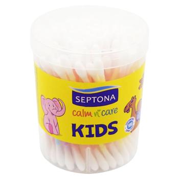 Ватні палочки Septona  в круглому боксі Kids 100 шт - купить, цены на Grono - фото 1