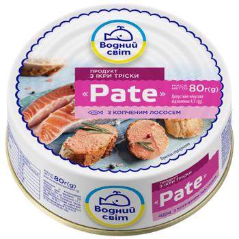 WVodnyi Svit Pate with Smoked Salmon Cod Caviar Product 80g - buy, prices for COSMOS - photo 1