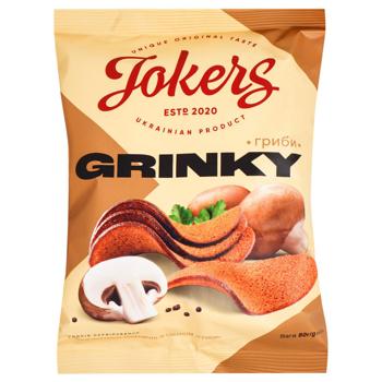 Гренки JokerS Grinky ржано-пшеничные со вкусом грибы 90г - купить, цены на Чудо Маркет - фото 1