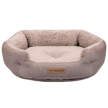 Лежак Pet Fashion Brig 58х48х20см коричневый - купить, цены на MasterZoo - фото 1