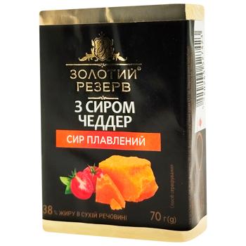 Zolotyi Rezerv Cheddar Processed Сheese 38% 70g - buy, prices for - photo 1