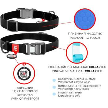 Ошейник для собак Waudog Waterproof водостойкий с QR паспортом 28-40см/20мм розовый - купить, цены на MasterZoo - фото 5