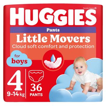 Подгузники-трусики Huggies Little Movers для мальчиков 4 9-14кг 36шт - купить, цены на ЕКО Маркет - фото 1