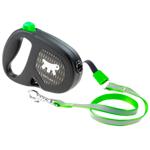 Повідець-рулетка Ferplast Flippy One Reflex з тросом S до 12кг 4,5м чорно-зелений