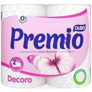 Туалетний папір Диво Premio Decoro 2-шаровий рожевий 4шт - купити, ціни на Таврія В - фото 1