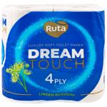 Папір туалетний Рута Дрім Тач 4шт 4шар білий