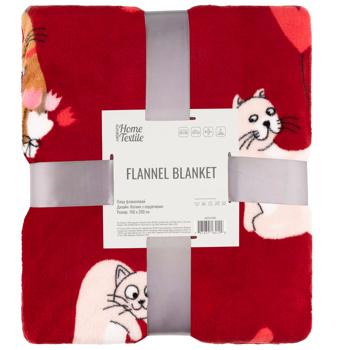 Ardesto Flannel Cats with Hearts Plaid 160*200cm