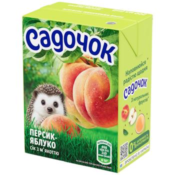 Сік Садочок персик-яблуко з м'якоттю 200мл - купити, ціни на Grono - фото 1