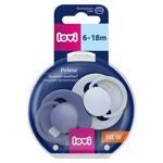 Lovi Prime Silicone Dynamic Soother 6-18 mon 2pcs Baby Blue/Blue