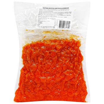 Морковь вареная нарезанная кубиками 500г