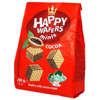 Вафлі Flis Happy Wafers з начинкою какао 200г - купити, ціни на КОСМОС - фото 1