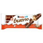 Батончик шоколадный Kinder Bueno с молочно-ореховой начинкой 43г