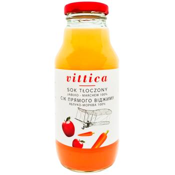 Сок Vittica Яблоко-морковь прямого отжима 330мл - купить, цены на Восторг - фото 1