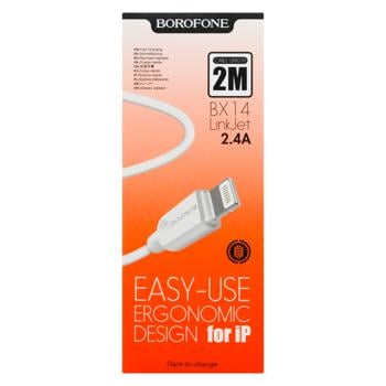 Кабель Borofone USB-Lightning 2м білий - купити, ціни на - фото 3