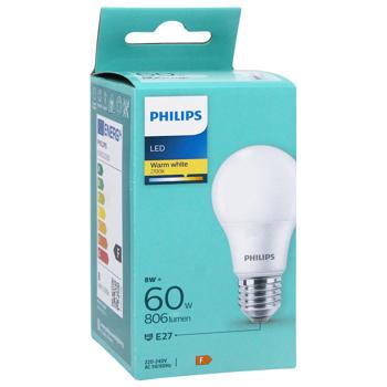 Лампа LED Philips 60W A60 E27 WW 230V FRND1PF/6DISC 2700К - купити, ціни на КОСМОС - фото 2