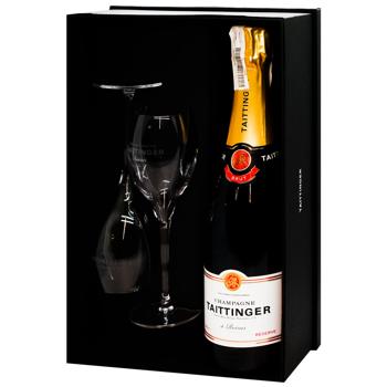 Шампанське Taittinger Brut Reserve біле брют +2 бокали 12,5% 0,75л - купити, ціни на МегаМаркет - фото 2