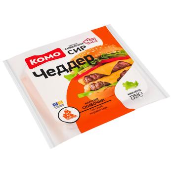 Сир Комо Чеддер твердий скибочки 50% 135г - купити, ціни на КОСМОС - фото 2