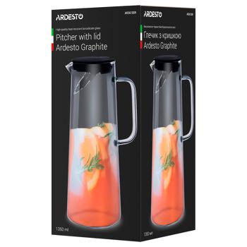 Кувшин Ardesto Graphite с крышкой 1,35л - купить, цены на ULTRAMARKET - фото 1