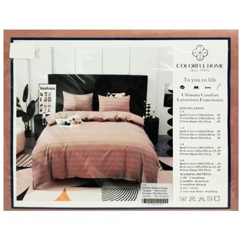 Colorful Home Stripe Satin Bedding Set - buy, prices for Supermarket "Kharkiv" - photo 1