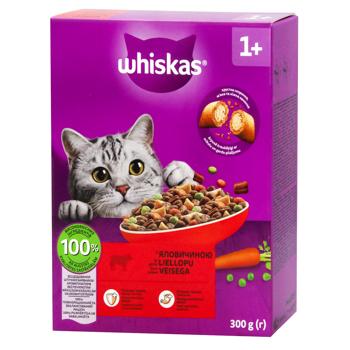 Корм сухий Whiskas з яловичиною для котів 300г - купити, ціни на Чудо Маркет - фото 1