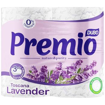 Туалетний папір Диво Premio Toscana Lavender 3-шаровий 4шт - купити, ціни на Cупермаркет "Харків" - фото 1