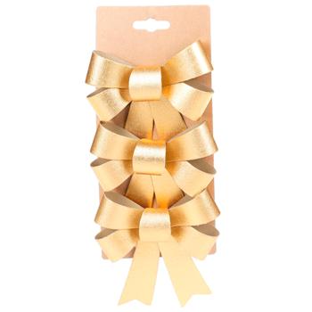 Bona Di Set of Satin Decorative Bows 10x12cm 3pcs Gold - buy, prices for - photo 1