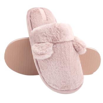 Twins Women's Fur Slippers with Ears s.40 Pink