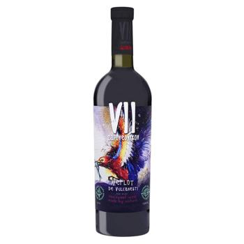 Вино Aurvin VII Zapovednikov Merlot De Vulcanesti червоне напівсолодке 13% 0,75л - купити, ціни на NOVUS - фото 1
