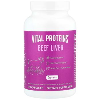 Печень говяжья, Beef Liver, Vital Proteins, 750 мг, 120 капсул - купити, ціни на Біотус - фото 1