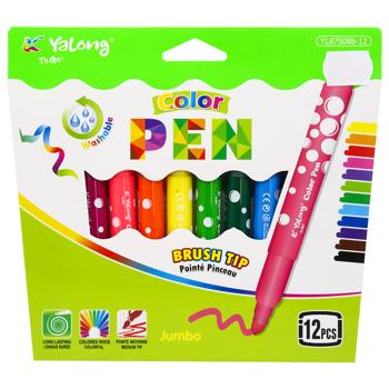 Набор фломастеров Yalong Jumbo 12 цветов - купить, цены на Идеал - фото 1
