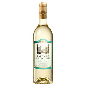 Вино Baron de Lirondeau біле напівсухе 11% 0,75л