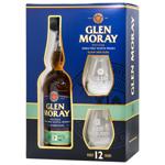 Віскі Glen Moray 12yo 40% 0,7л + 2 келихи коробка