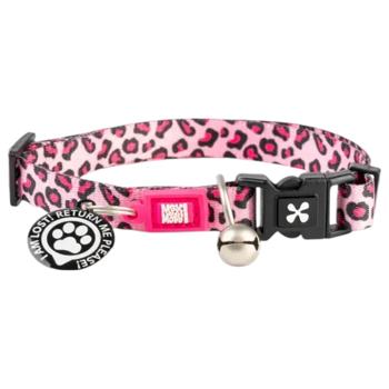 Ошейник для кошек Max and Molly Smart ID One Size полиэстер с QR-кодом 22-35см / 10мм с принтом розовый леопард - купить, цены на MasterZoo - фото 1