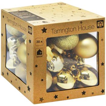 Набір ялинкових куль Tarrington House золотий 30шт - купити, ціни на - фото 2